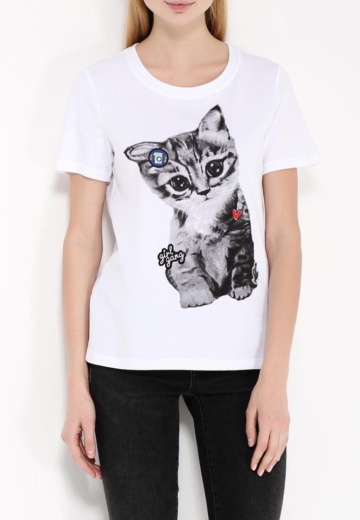 летняя футболка с котиком