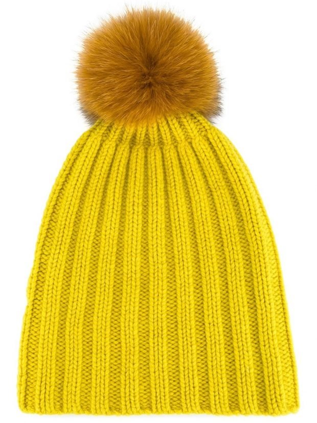 шапка бини желтая