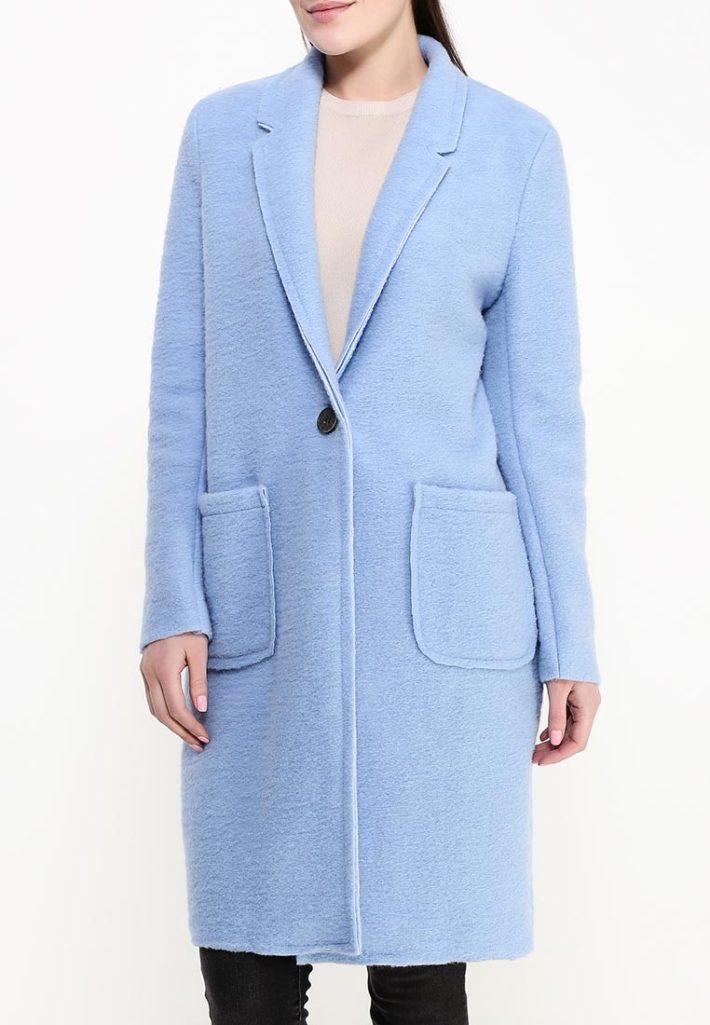 пальто для беременных голубое