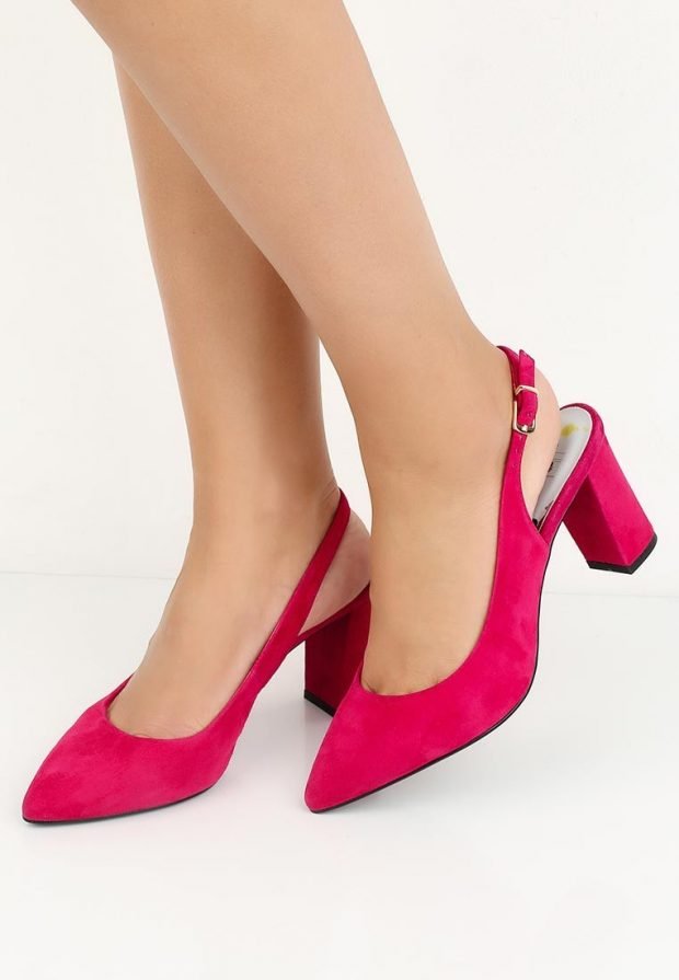 модные туфли розовые на каблуке