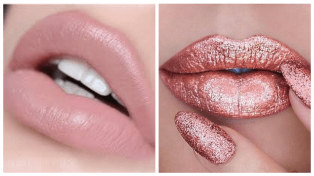 макияж губ розовый разный