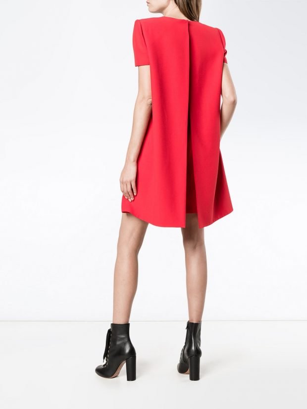 модное офисное платье 2023 красное