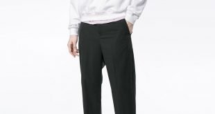 мужские брюки с манжетами и свитер с декором весна